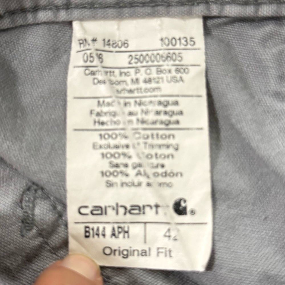 Two Carhartt Men's Khaki Shorts Size 42 Original Fit - Picture 7 of 12